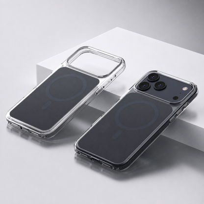 Clear magnetic case for iPhone 17 Pro and Pro Max in Blue