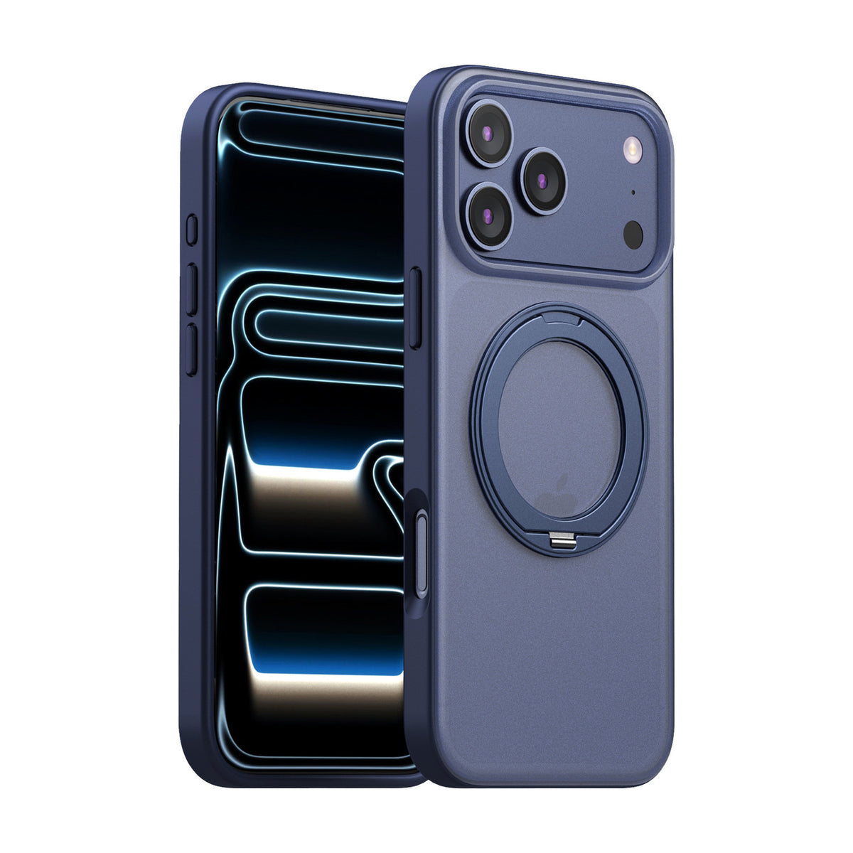 360° rotatable magnetic stand case for iPhone 17 Series in Blue