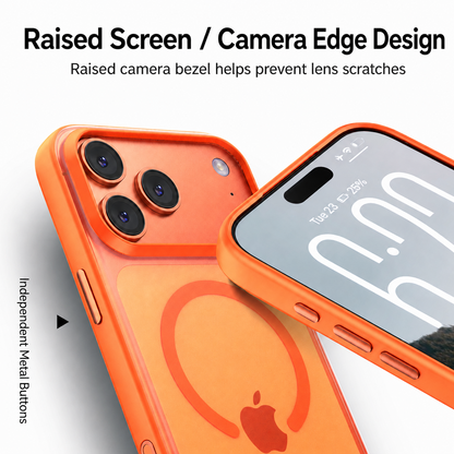 Soft-touch magnetic iPhone case with metal buttons - product detail image 3