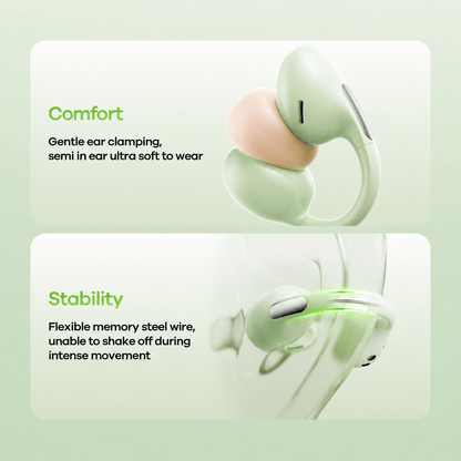 OWS-26 clip-on wireless earbuds - side profile