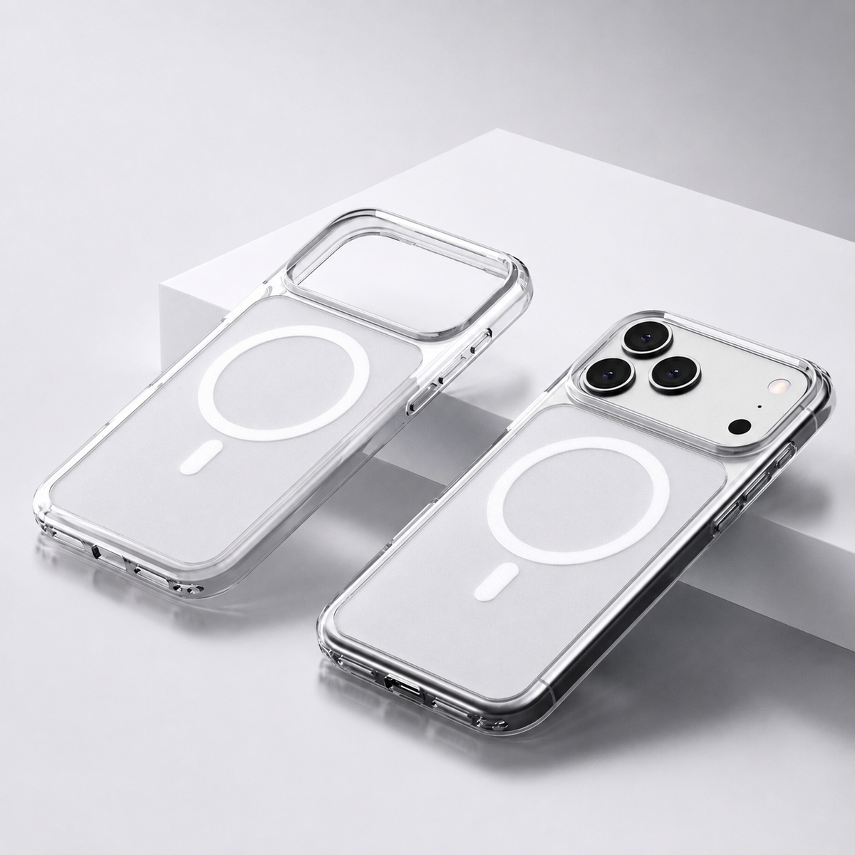 Clear magnetic case for iPhone 17 Pro and Pro Max in Transparent