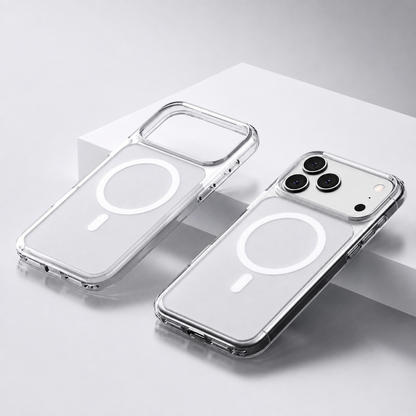 Clear magnetic case for iPhone 17 Pro and Pro Max in Transparent