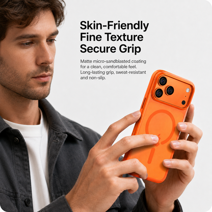 Soft-touch magnetic iPhone case with metal buttons - product detail image 4