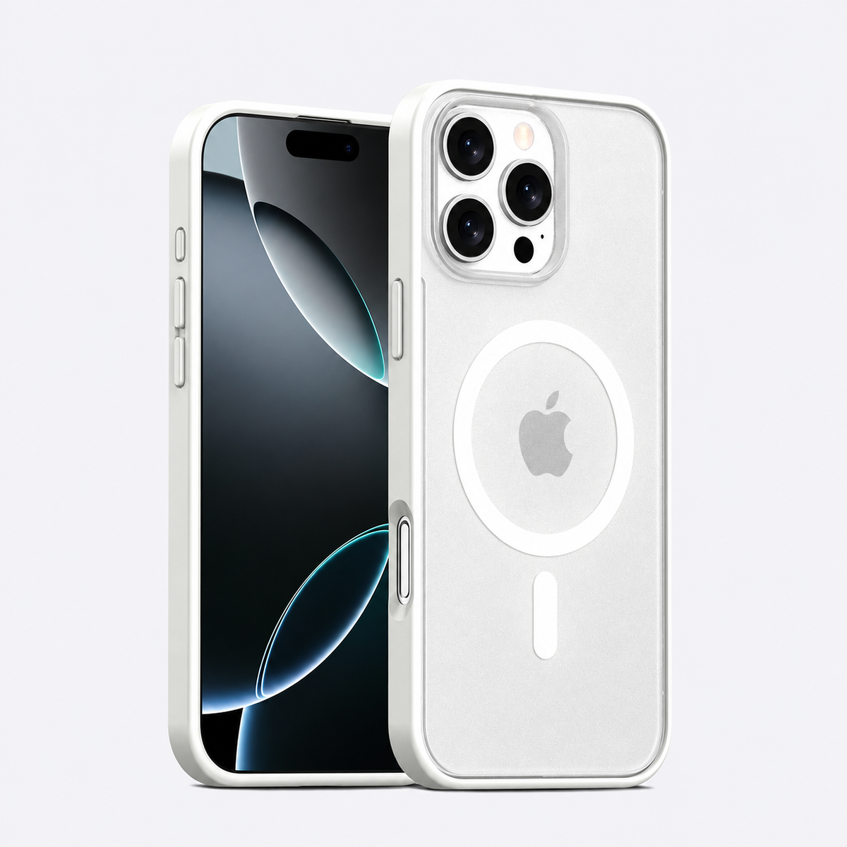Matte frosted magnetic case for iPhone 16 Series in White
