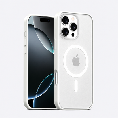Matte frosted magnetic case for iPhone 16 Series in White