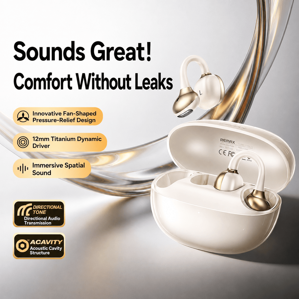 OWS-23 open-ear clip-on wireless earbuds - product detail image 4