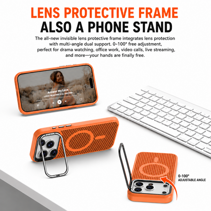 N52 Magnetic Honeycomb Case – Heat Dissipation, Metal Camera Stand & Full Protection