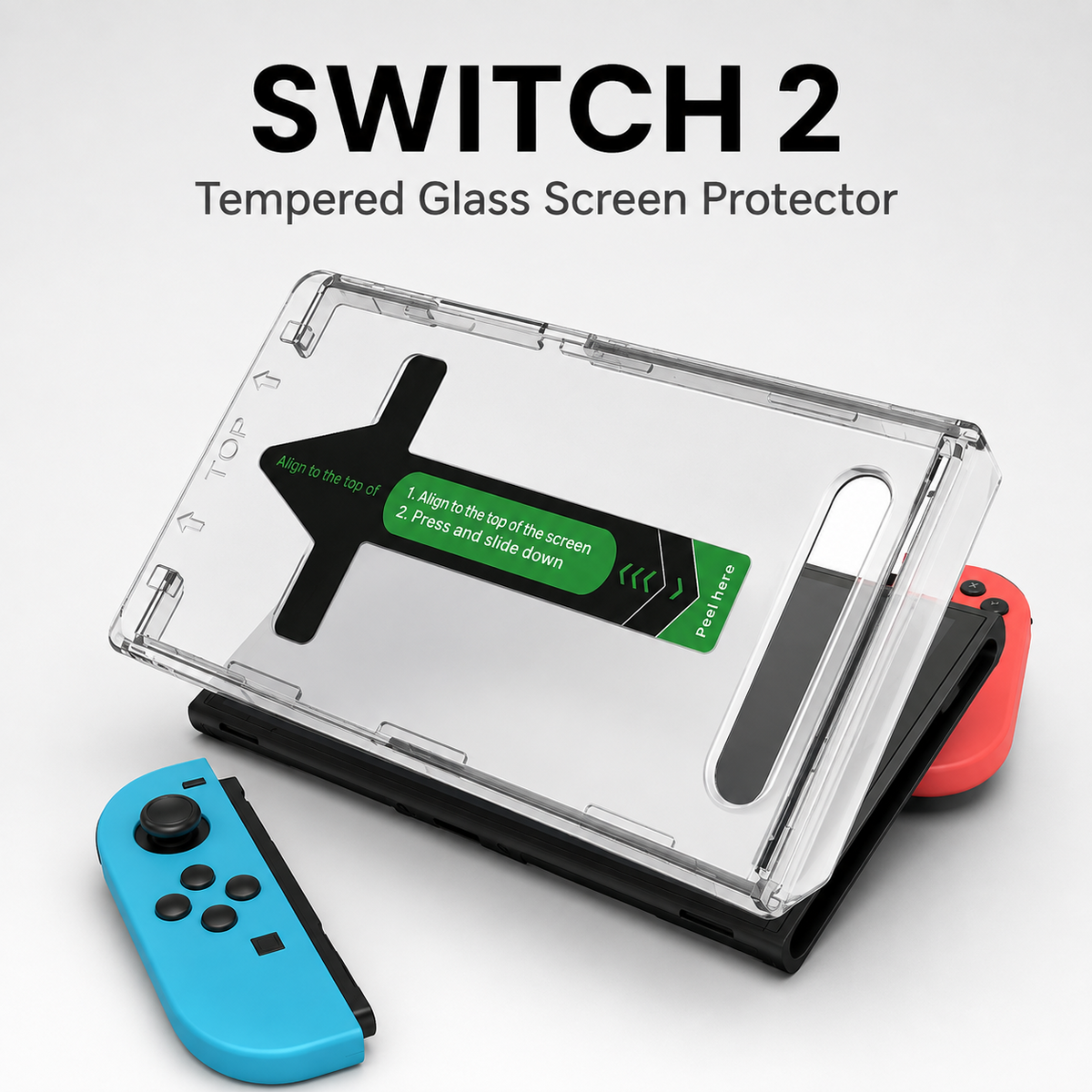 Nintendo Switch 2 dust-free screen protector installation frame