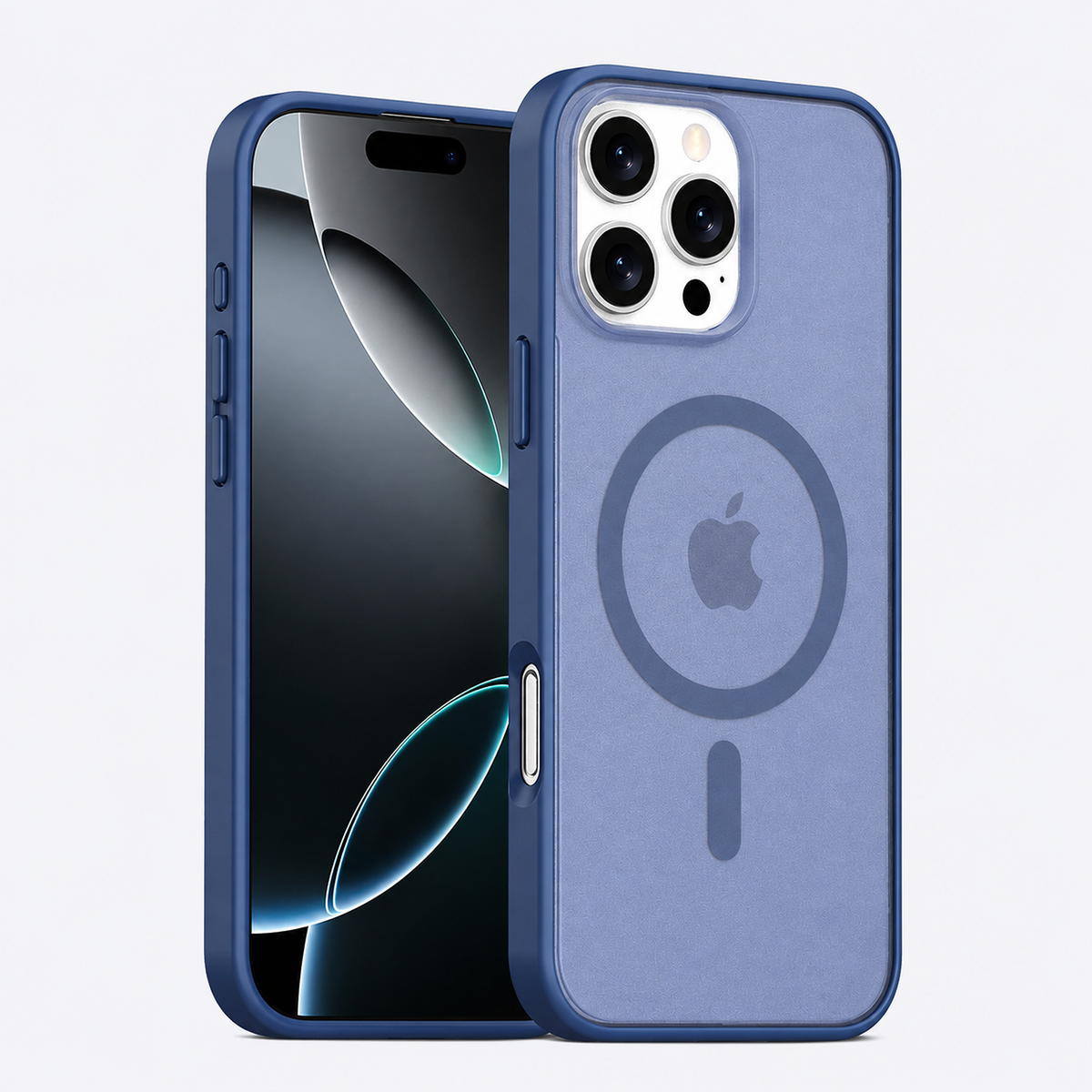Matte frosted magnetic case for iPhone 16 Series in Blue