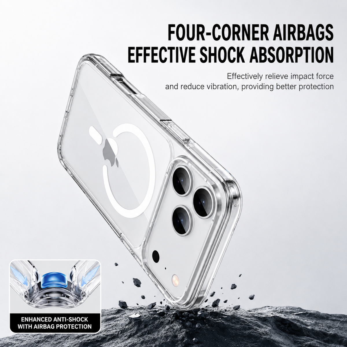 Crystal clear magnetic case for iPhone 17 Series - product detail image 1