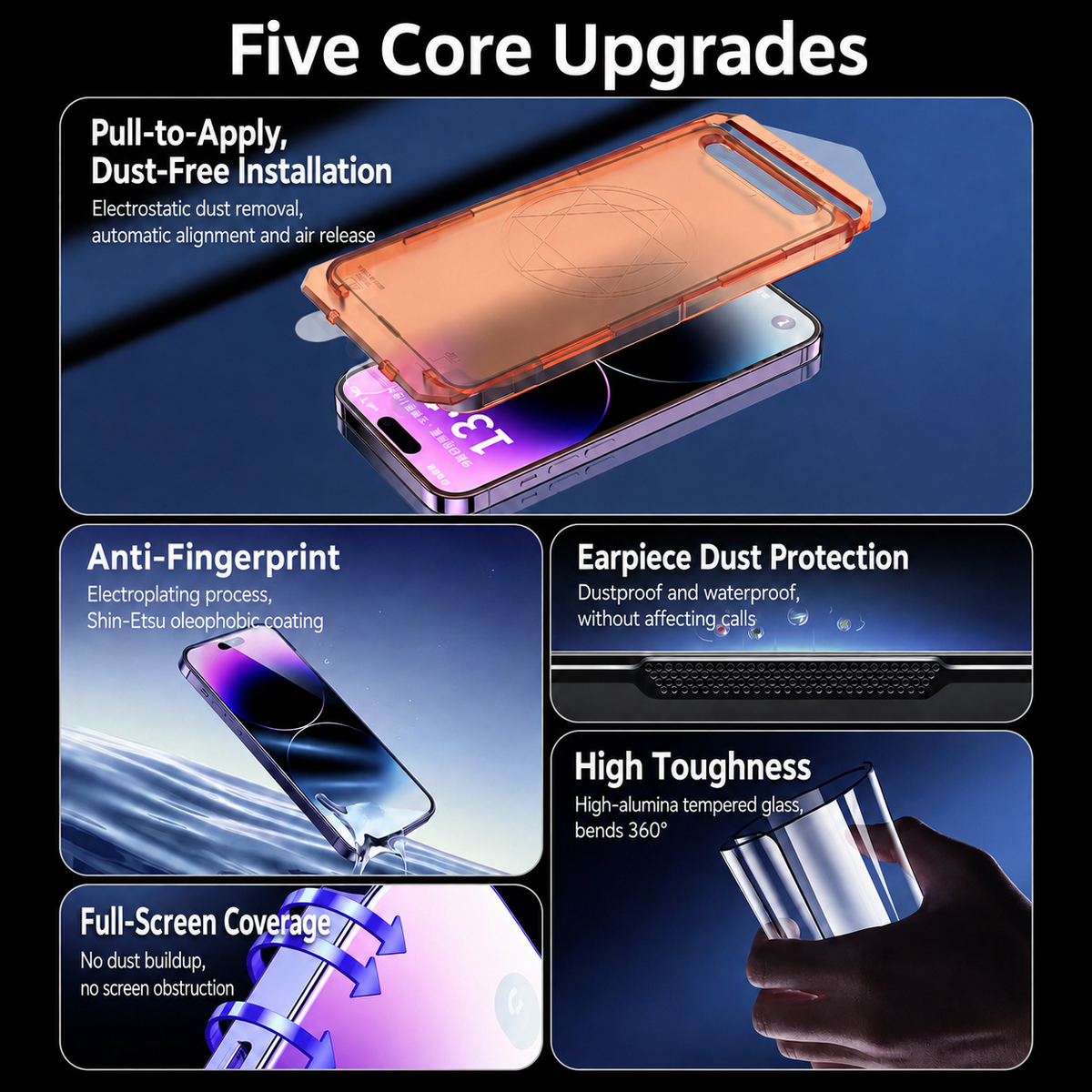 five core upgrades of 9H tempered glass screen protector for iPhone