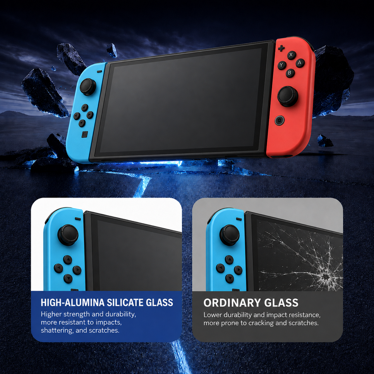 Nintendo Switch 2 high-alumina silicate tempered glass screen protector