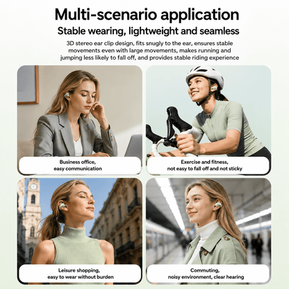 OWS-26 wireless clip-on earbuds - everyday listening design