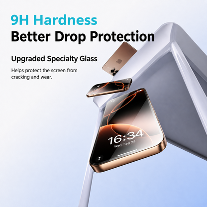 2-Pack iPhone 9H Tempered Glass Screen Protector with Dust-Free Installation Tray – Ultra-Clear Full-Screen Protection