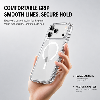 Crystal clear magnetic case for iPhone 17 Series - product detail image 4