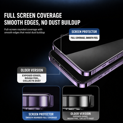 full-screen coverage tempered glass protector with rounded edges for iPhone