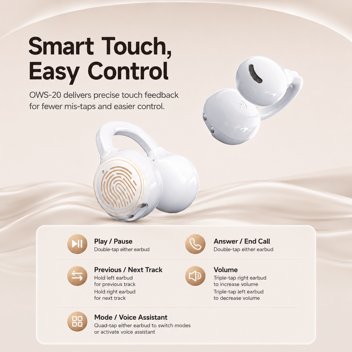 OWS-20 open-ear clip-on wireless earbuds - product detail image 8