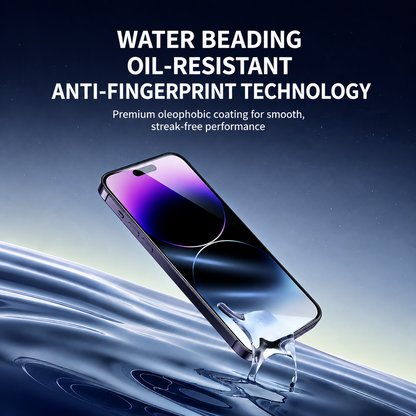 oleophobic anti-fingerprint coating on 9H tempered glass screen protector