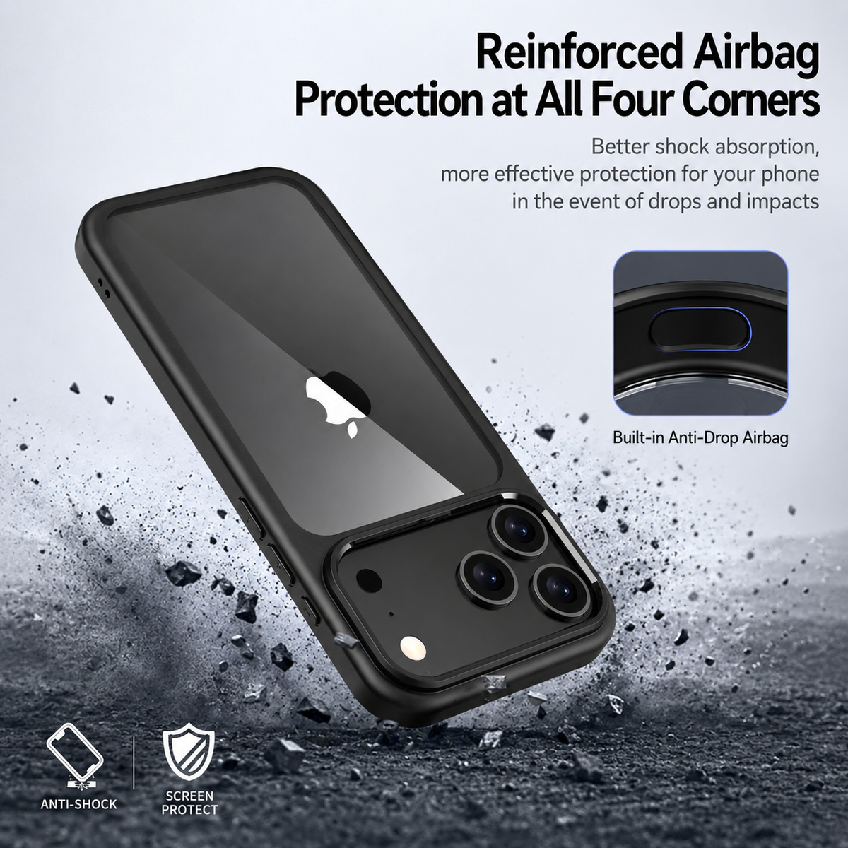 Crystal clear hybrid case for iPhone 17 Series - product detail image 5