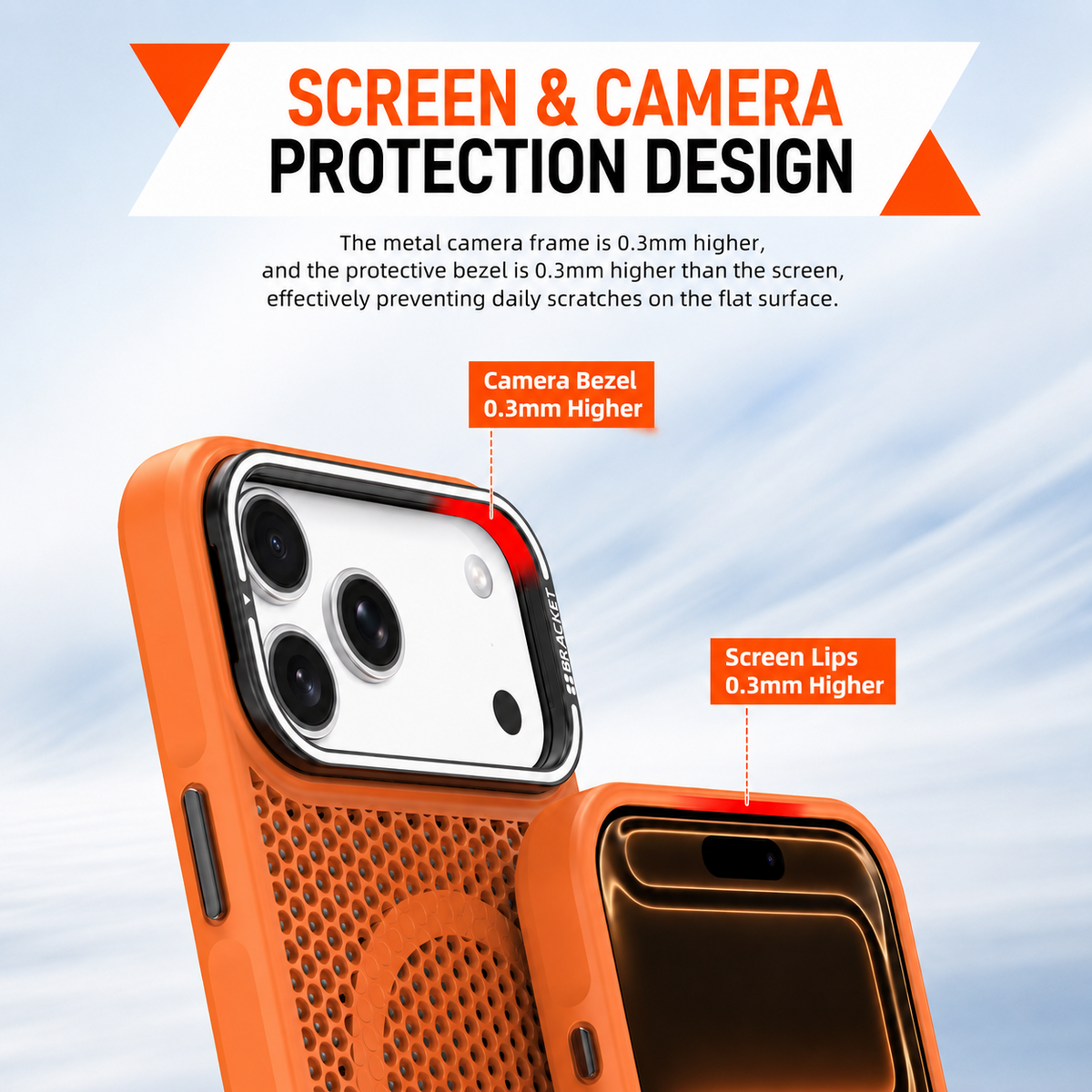N52 Magnetic Honeycomb Case – Heat Dissipation, Metal Camera Stand & Full Protection