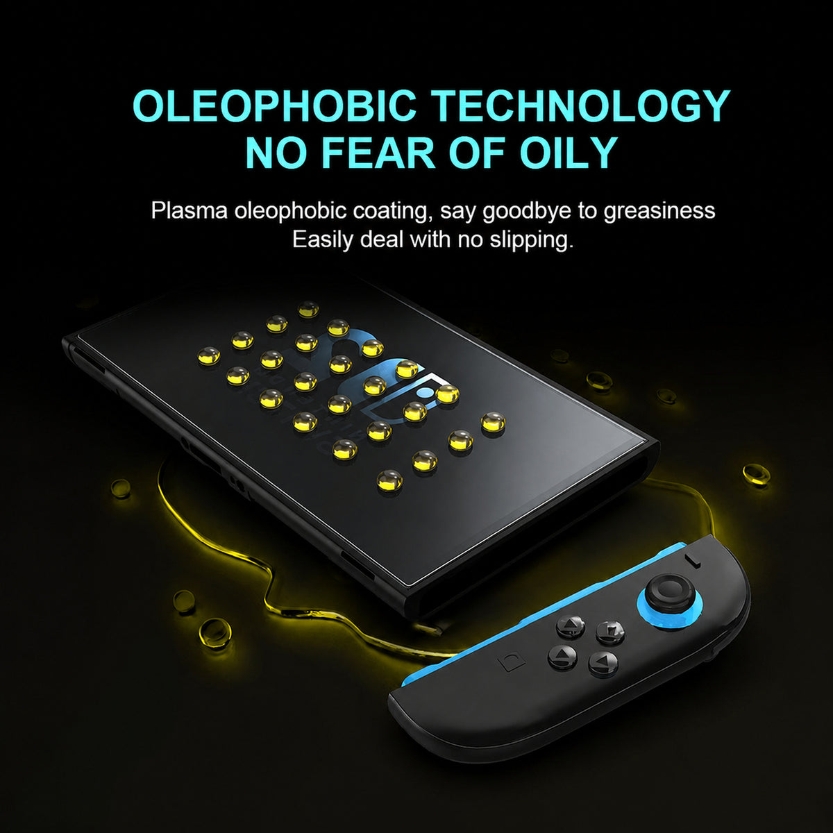 Nintendo Switch 2 oleophobic anti-fingerprint screen protector