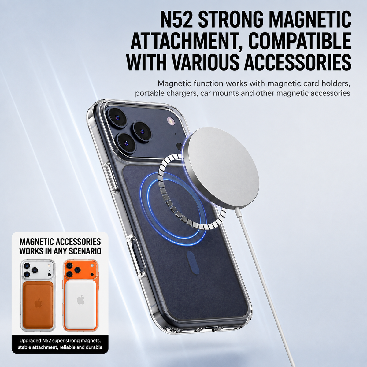 Clear magnetic case for iPhone 17 Pro and Pro Max - product detail image 9