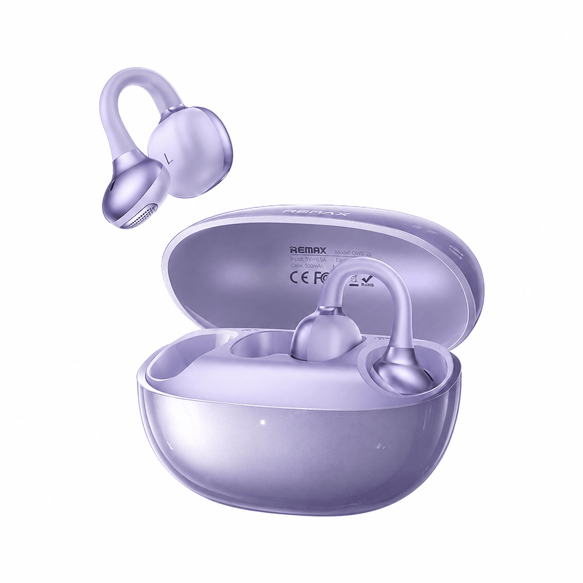 OWS-23 wireless clip-on earbuds with charging case