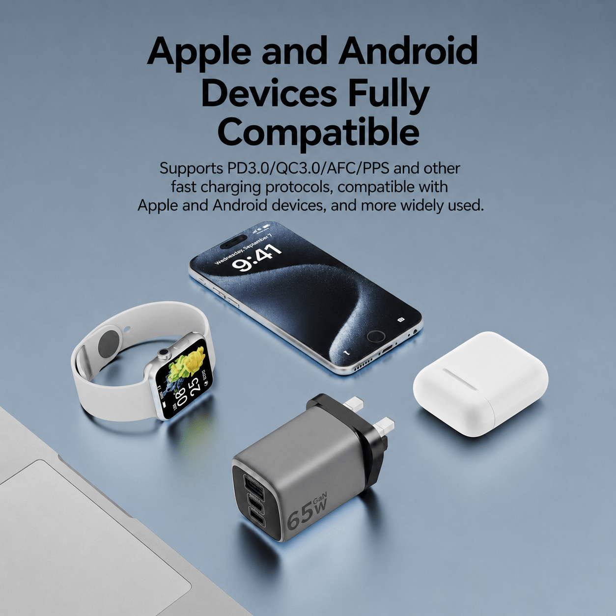 BANG SOON 65W GaN Fast Wall Charger - Multi-Port USB-C PD Adapter