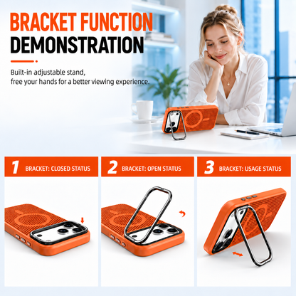 N52 Magnetic Honeycomb Case – Heat Dissipation, Metal Camera Stand & Full Protection