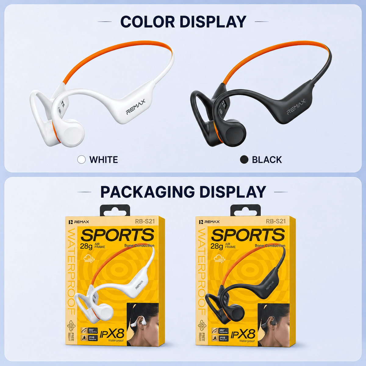 RB-S11R open-ear Bluetooth sports headphones - product detail image 3
