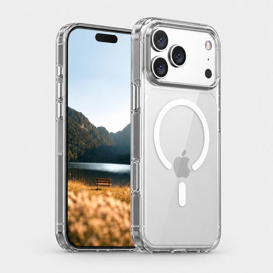 Crystal clear magnetic shockproof case for iPhone 17 Series