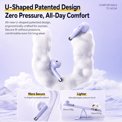 TWS-19 wireless earbuds with comfort-focused U-shaped design