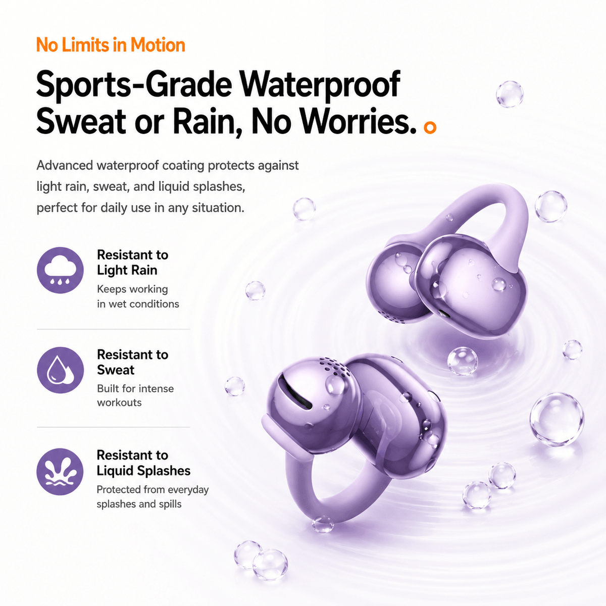 OWS-22 open-ear clip-on wireless earbuds - product detail image 10