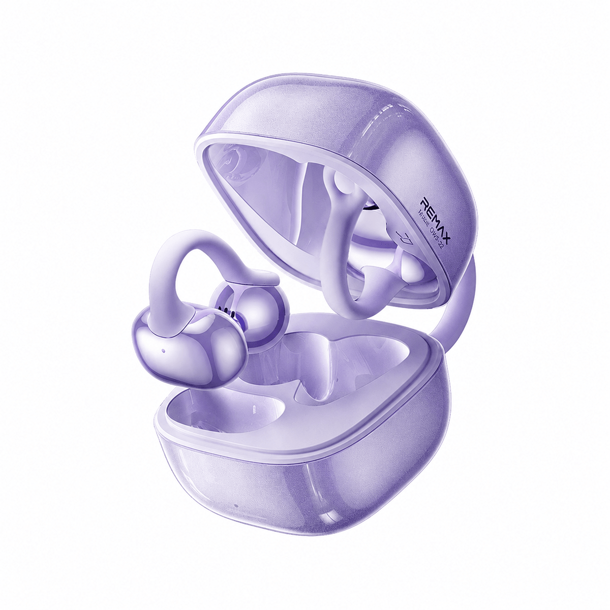 OWS-22 open-ear clip-on wireless earbuds in Purple